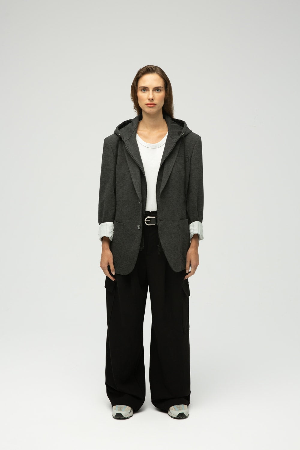 MAXIMUS-Eran Çıkabilir Kapüşonlu Oversize Örme Blazer-Ceket-1-Milagron.com