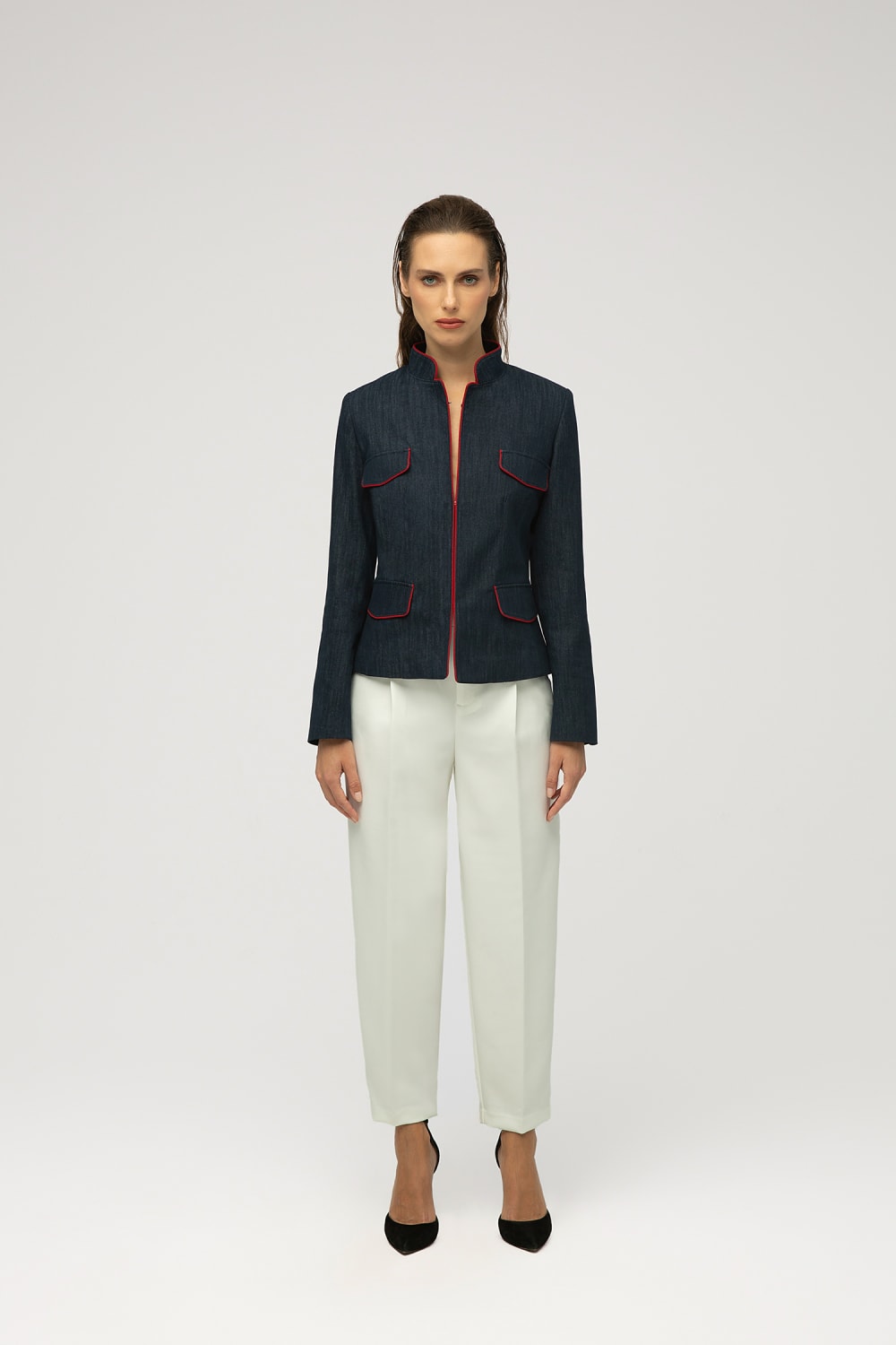 MAXIMUS-Rea Denim Görünümlü Esnek Ceket-Ceket-1-Milagron.com