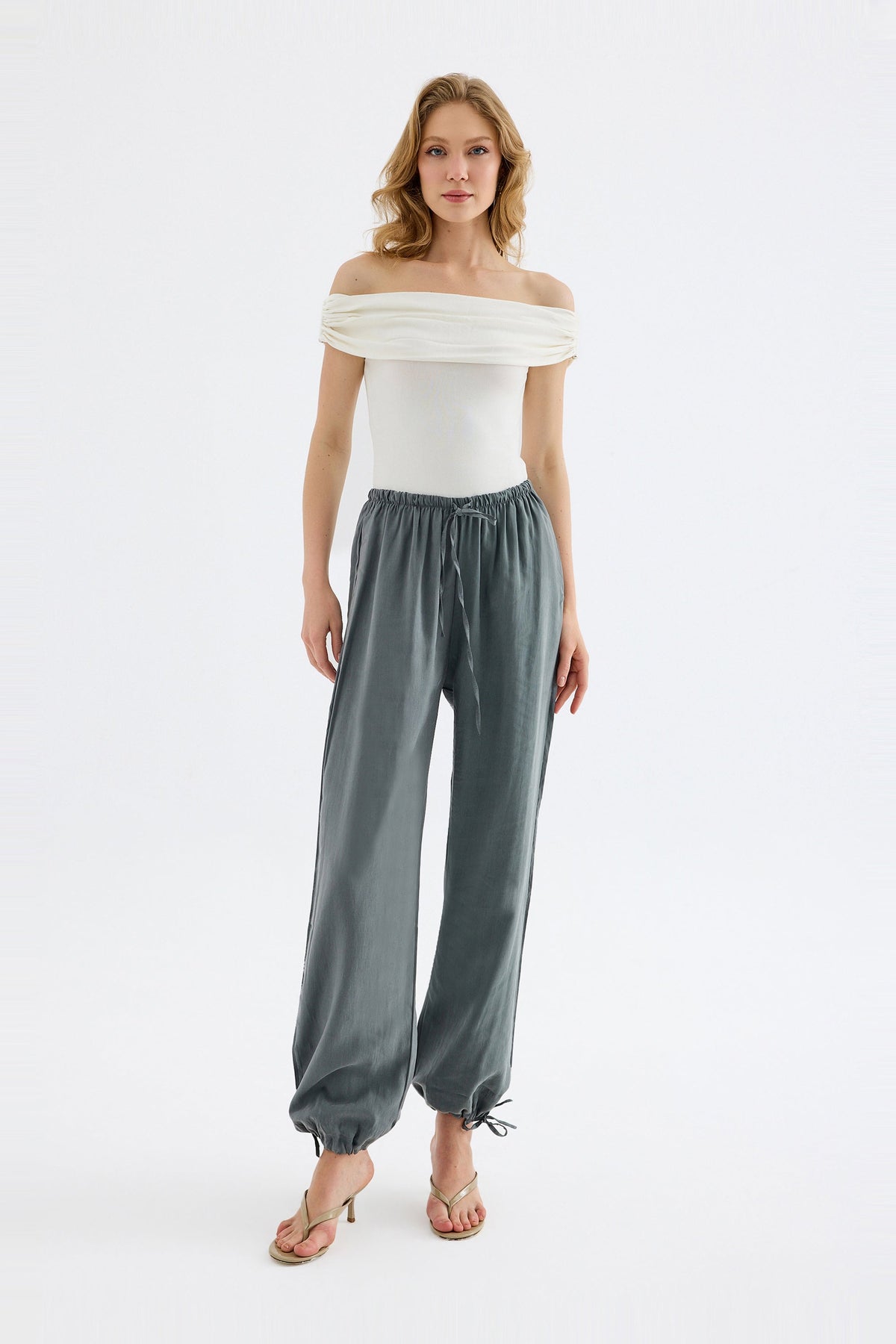 Novelle Modal Balon Pantolon - Gri