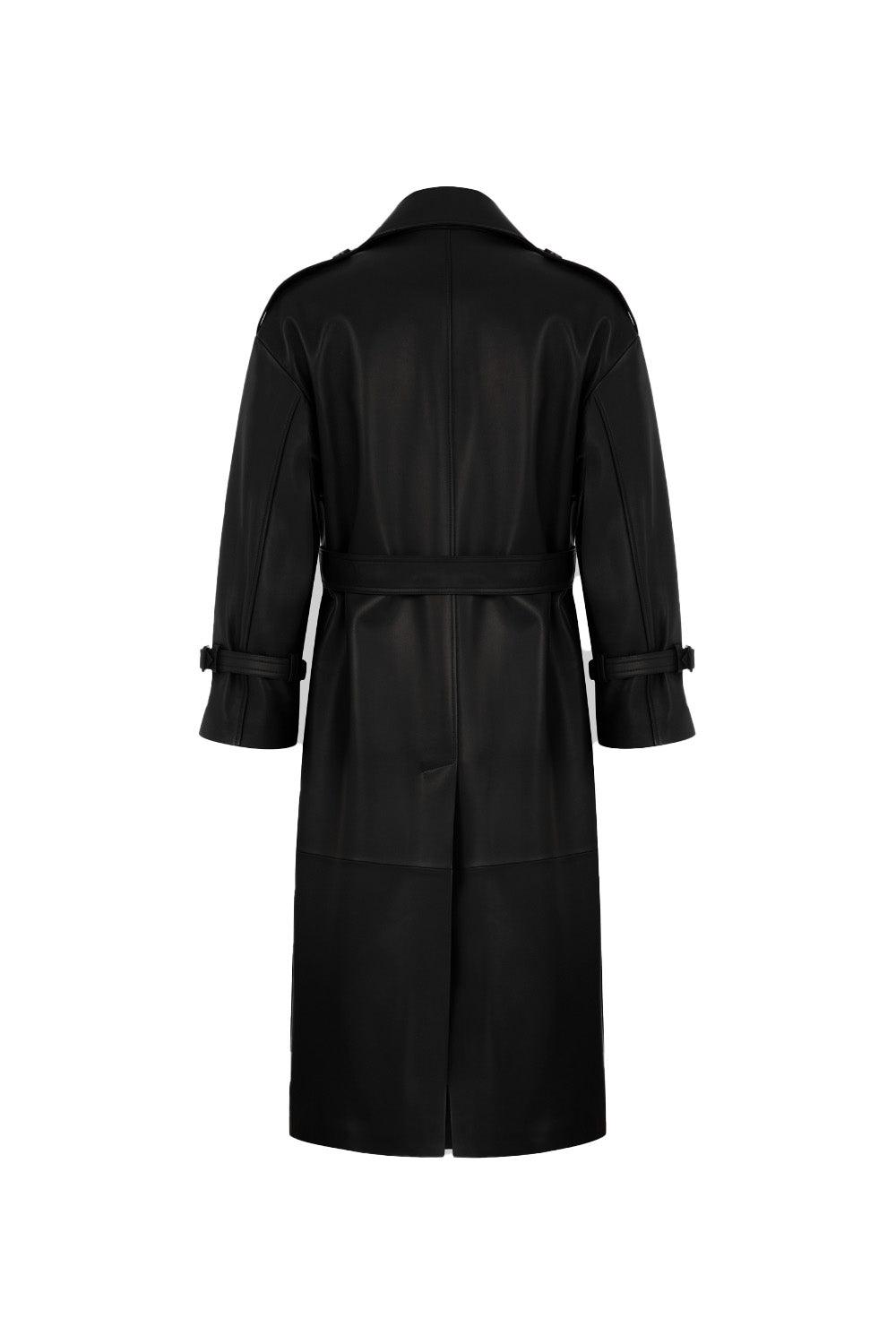 MX Clan-Leather Coat Siyah-Trençkot-2-Milagron.com