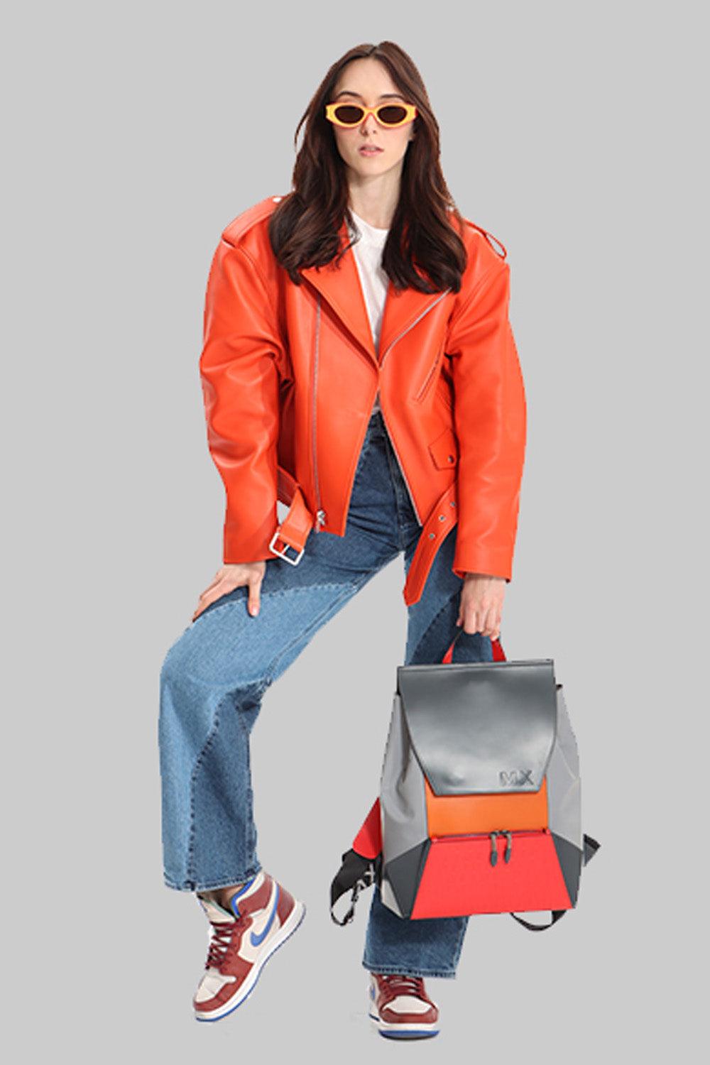 MX Clan-MX-11 Biker Turuncu-Deri Mont-1-Milagron.com