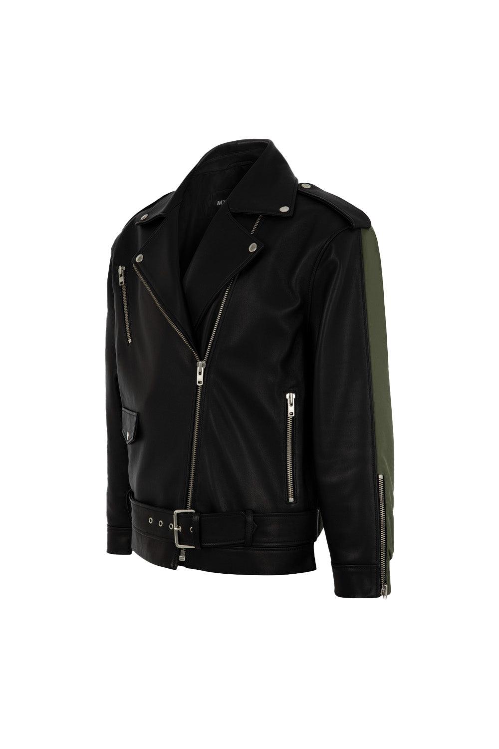 MX Clan-MX-30 Biker Yeşil-Deri Mont-1-Milagron.com