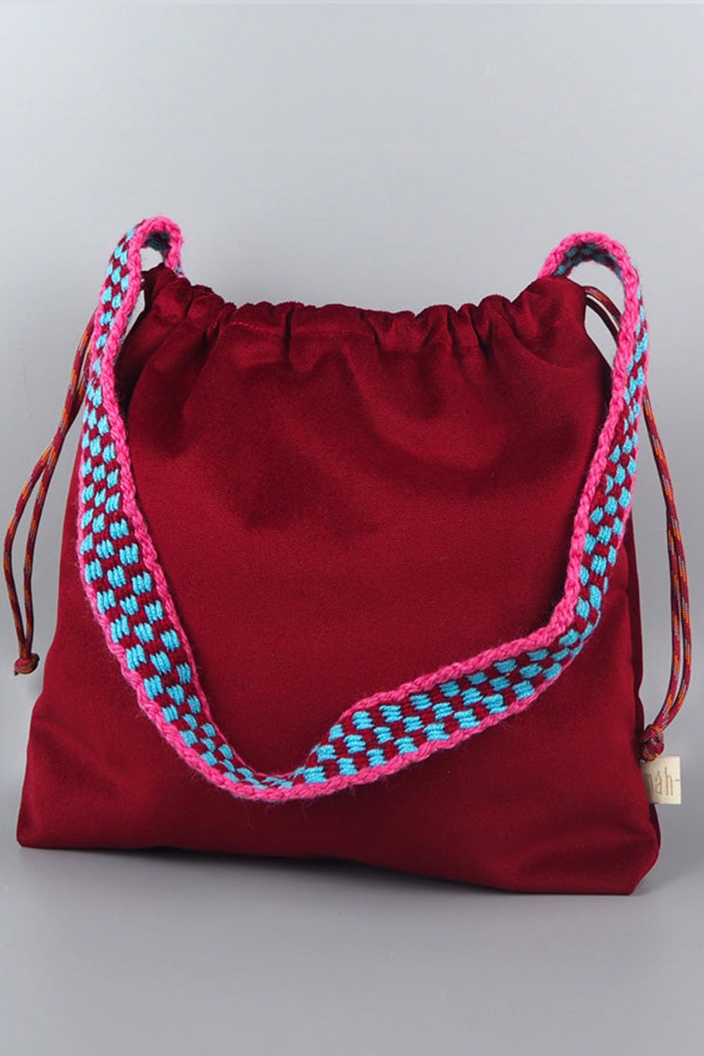 Mah-Roc-Bordo Dokulu Kolan Dokuması Omuz Çantası-Omuz Çantası-1-Milagron.com