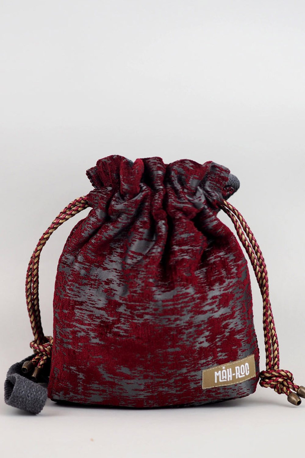 Mah-Roc-Desenli Bordo Kadife Mini Omuz Çantası-Omuz Çantası-1-Milagron.com