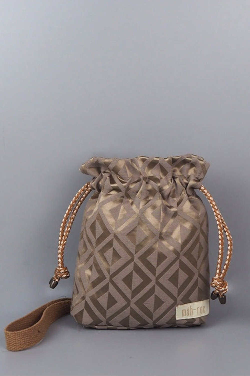 Mah-Roc-Geometrik Desenli Bej Mini Omuz Çantası-Omuz Çantası-1-Milagron.com