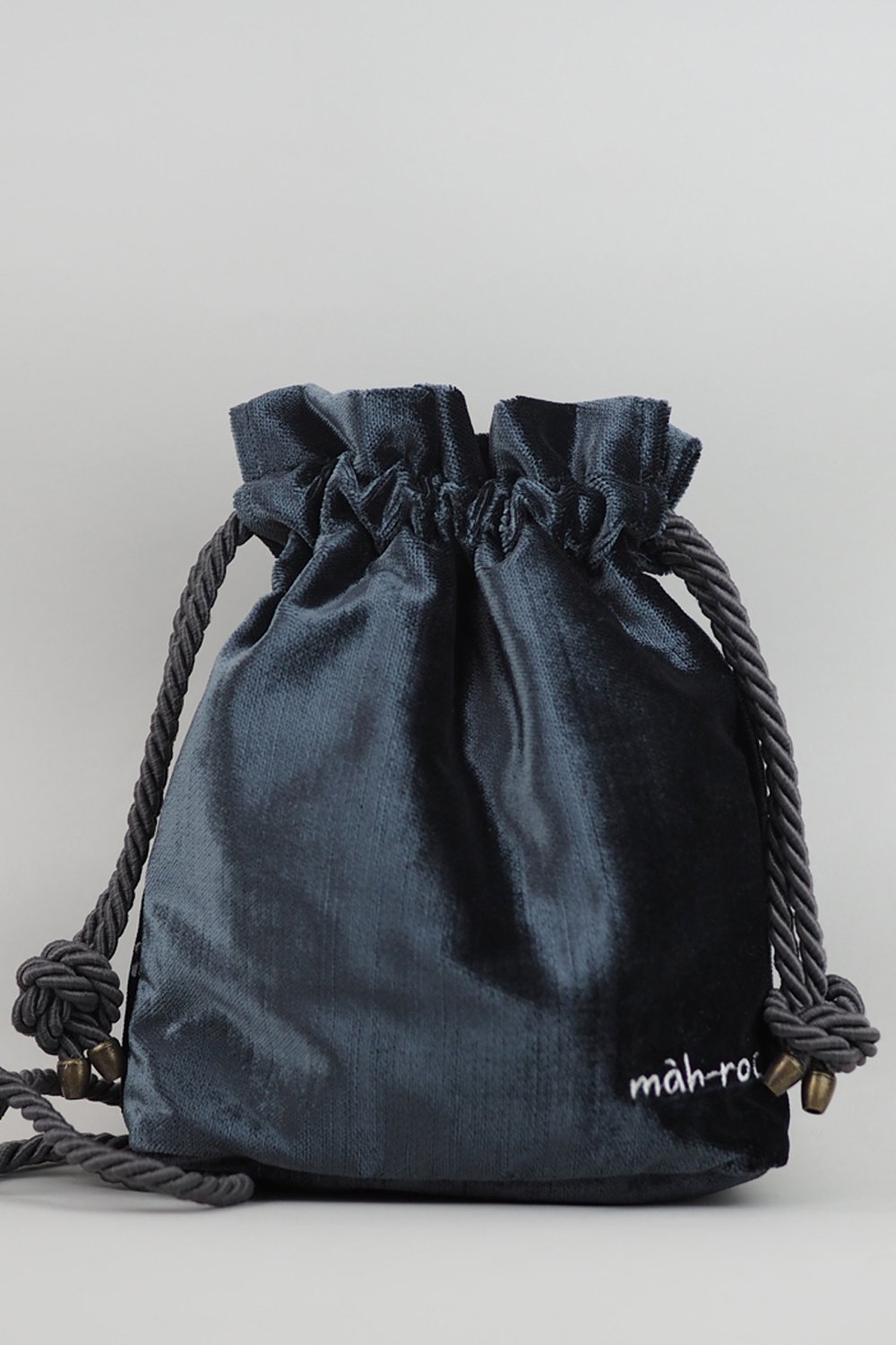 Mah-Roc-Nakışlı Mini Parlak Antrasit Omuz Çantası-Omuz Çantası-3-Milagron.com