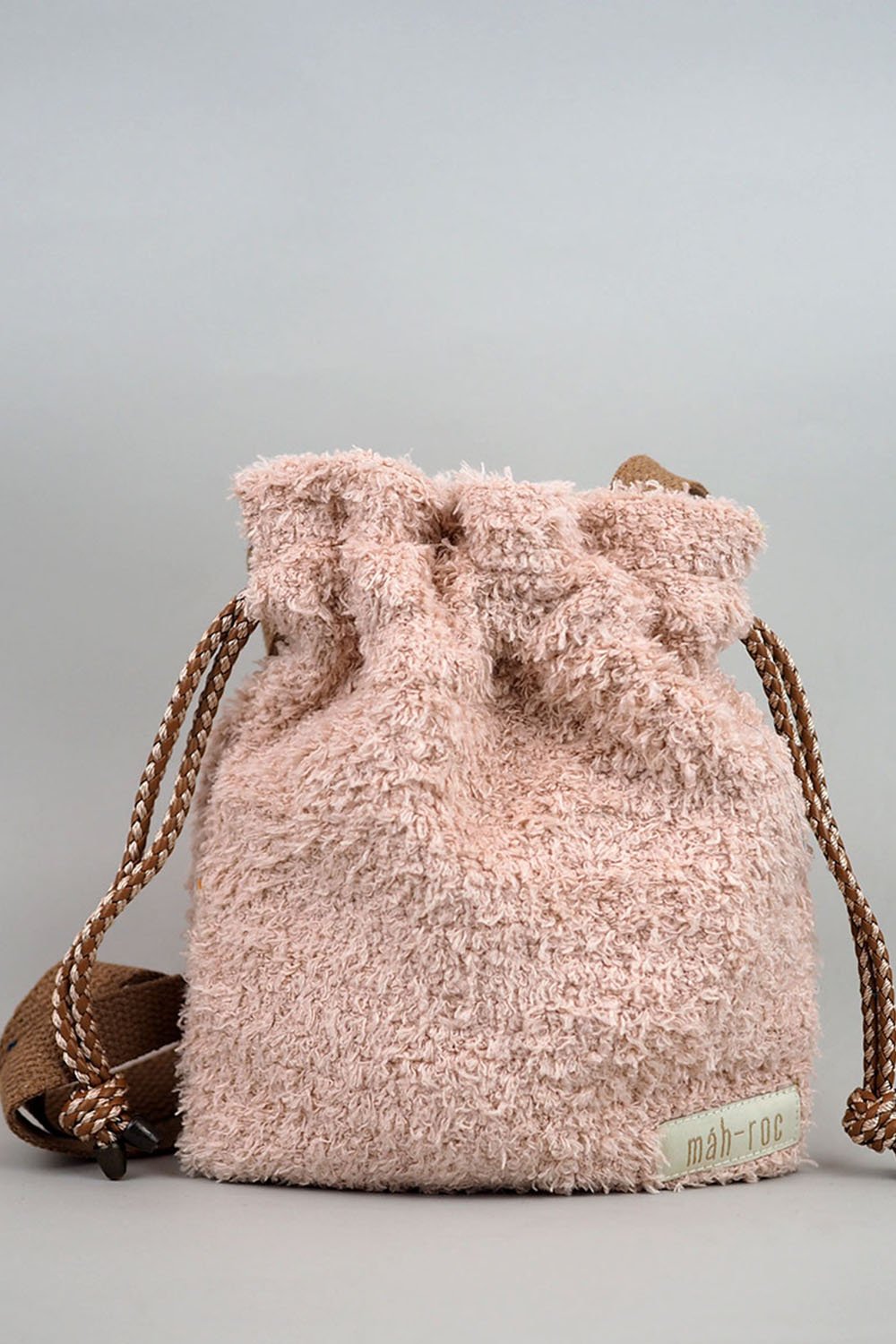 Mah-Roc-Peluş Açık Pembe Mini Omuz Çantası-Omuz Çantası-1-Milagron.com