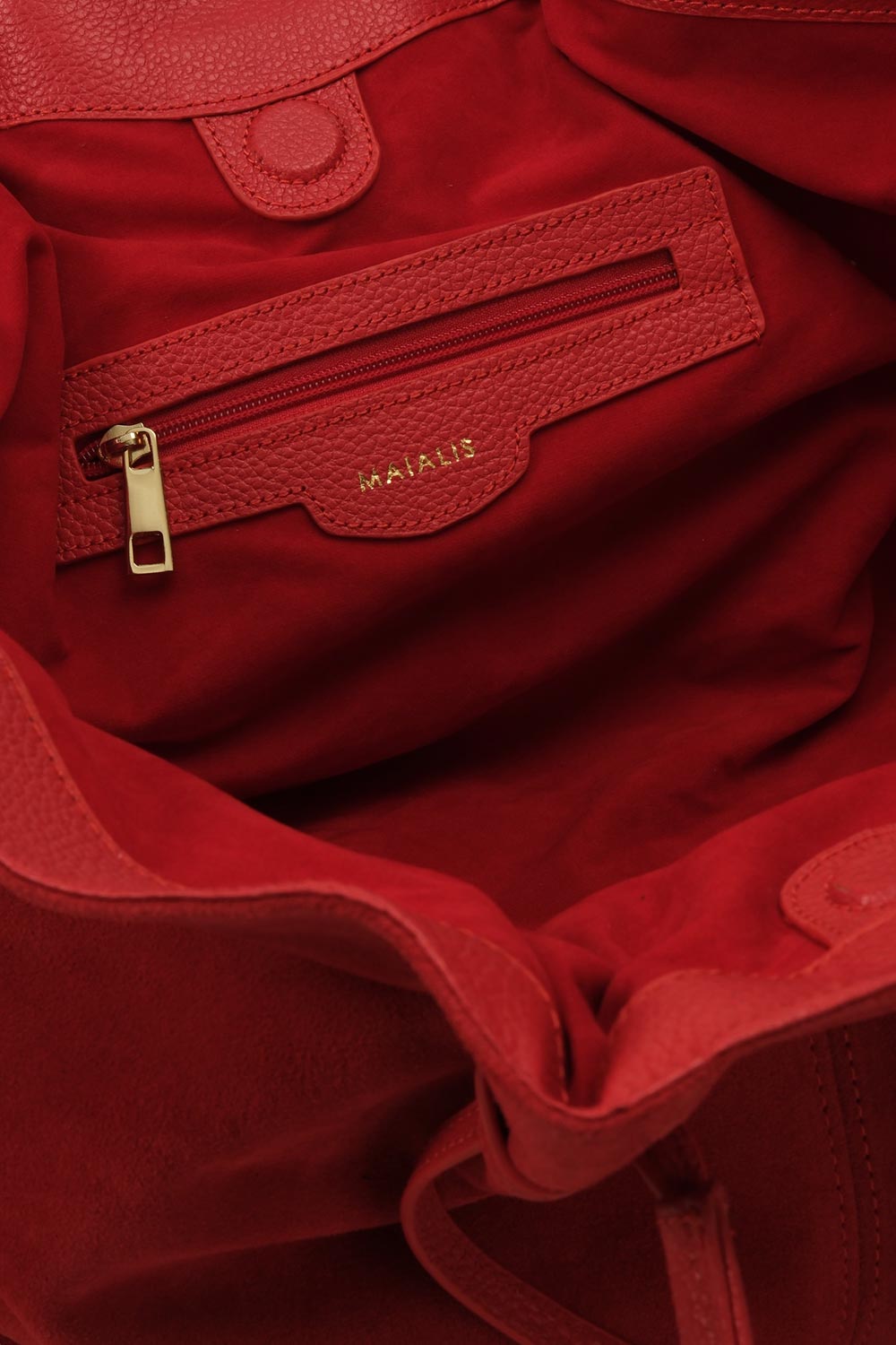 Maialis Design-Dyna Mini Red Suede-Omuz Çantası-2-Milagron.com