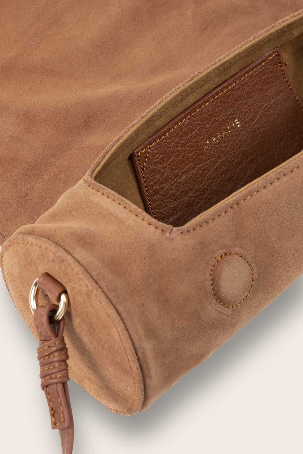 Maialis Design-Roll Camel Suede-Omuz Çantası-2-Milagron.com
