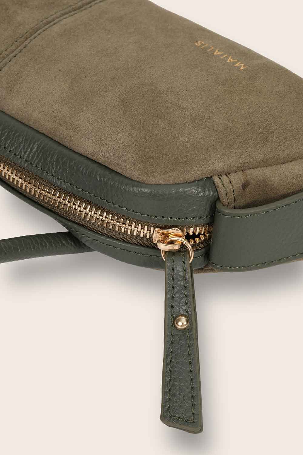 Maialis Design-Stella Green Suede-Omuz Çantası-2-Milagron.com