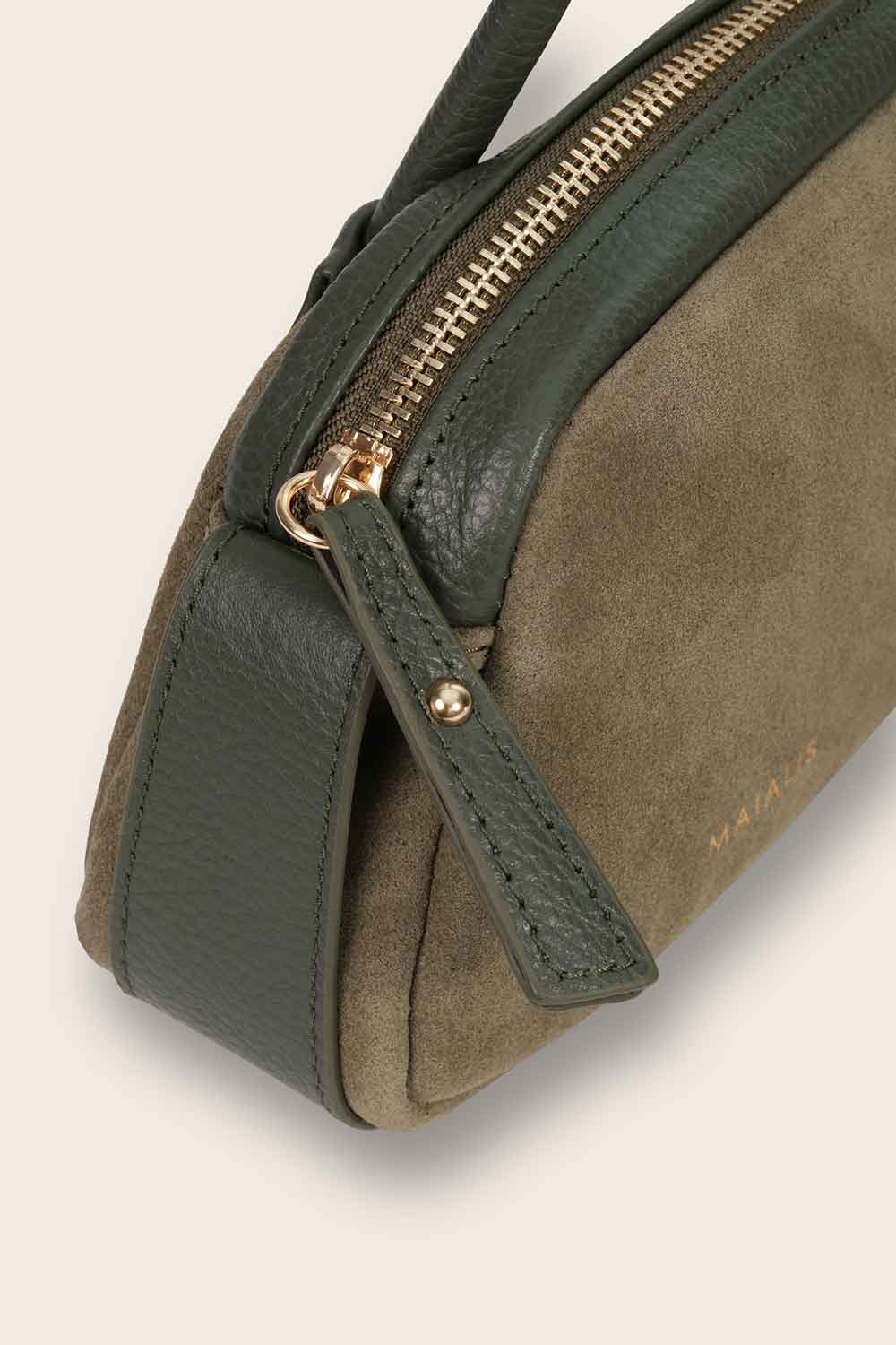 Maialis Design-Stella Green Suede-Omuz Çantası-3-Milagron.com