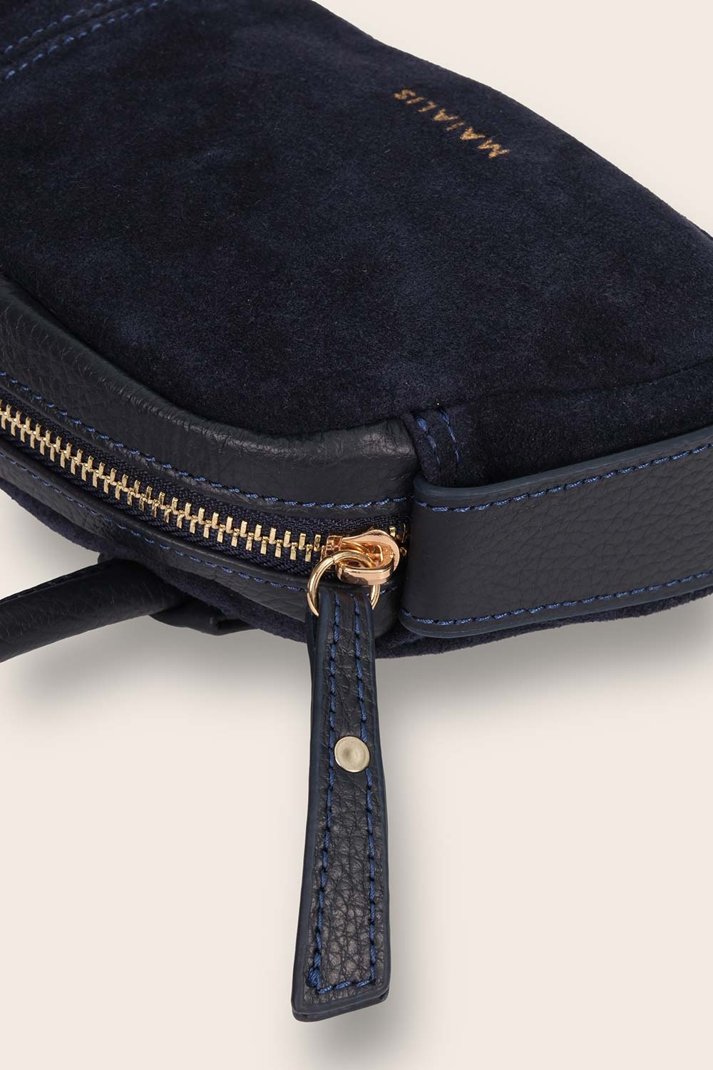 Maialis Design-Stella Navy Blue Suede-Omuz Çantası-2-Milagron.com