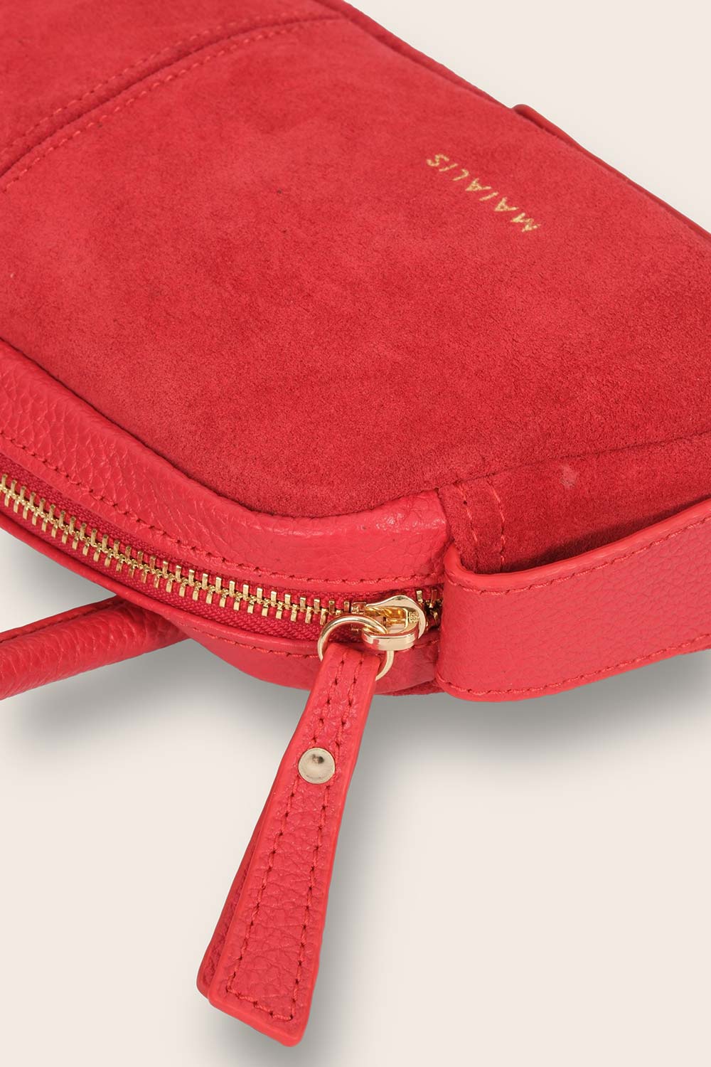 Maialis Design-Stella Red Suede-Omuz Çantası-3-Milagron.com