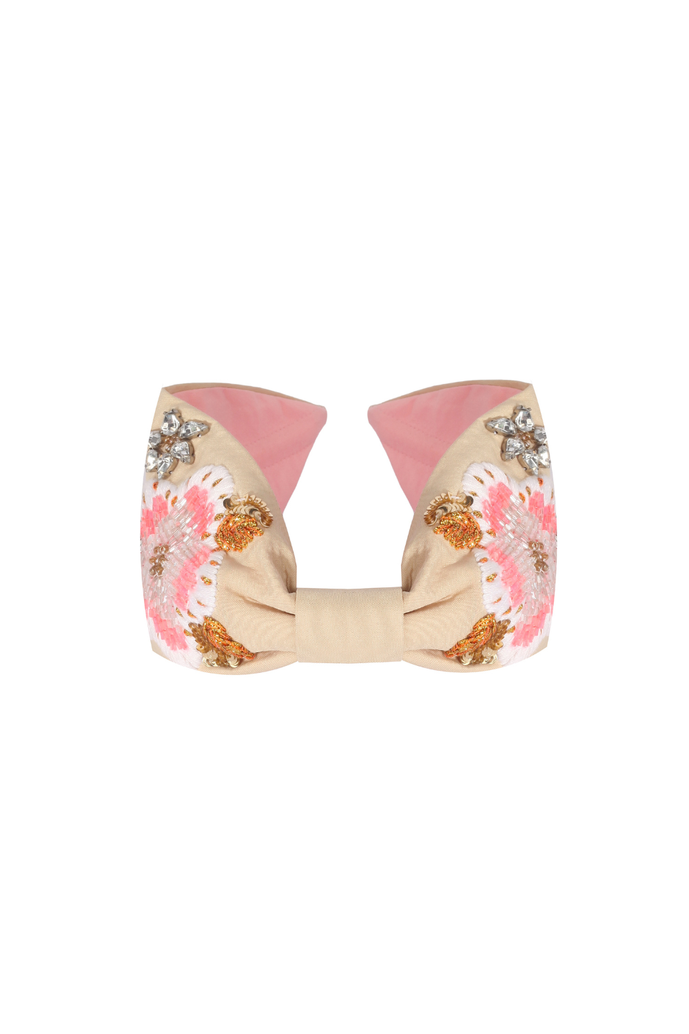 Maisha's-Amber İpek Kumaş Üzerine Özel Tasarım İşlemeli Taç-Saç Aksesuarı-2-Milagron.com