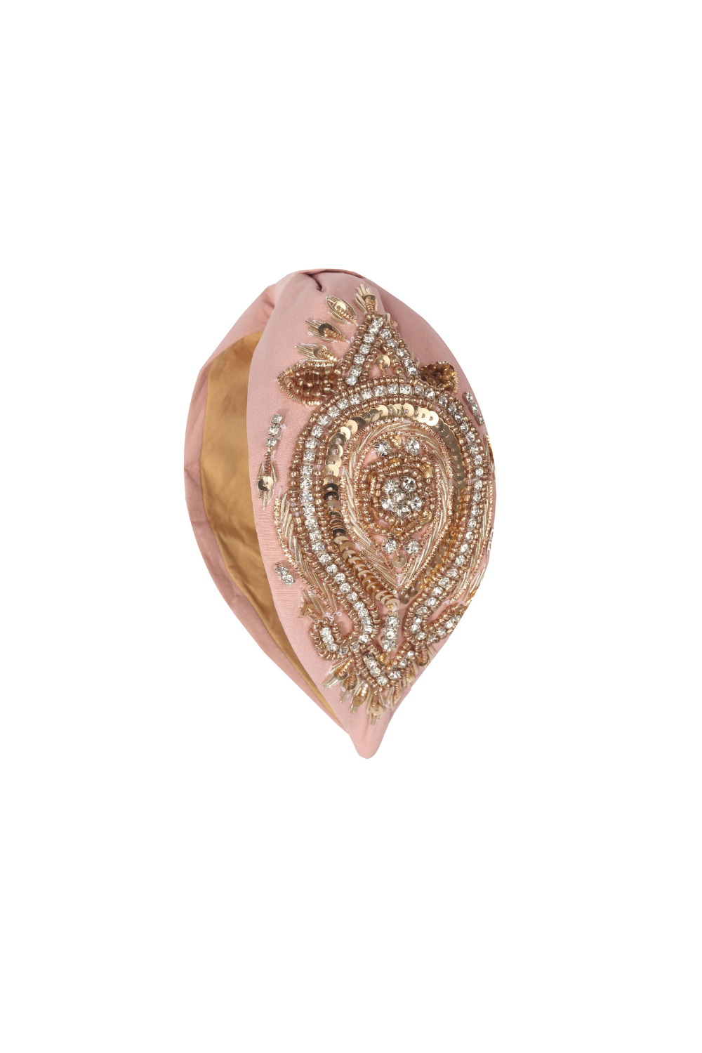 Maisha's-Barok Model İ̇̇pek Kumaş Üzerine Özel Tasarım İşlemeli Taç-Saç Aksesuarı-1-Milagron.com