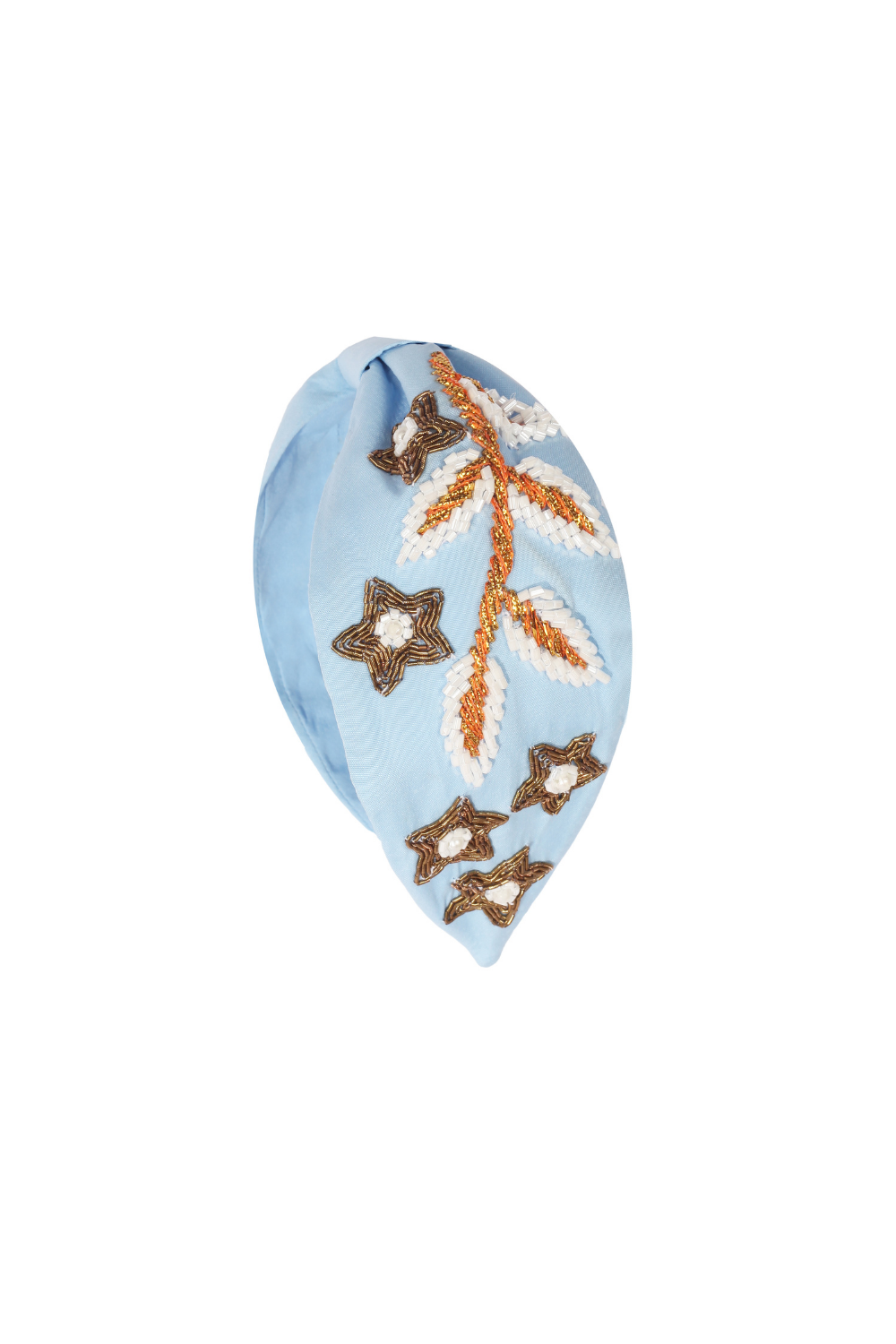 Maisha's-Bella İ̇pek Kumaş Üzerine Özel Tasarım İşlemeli Taç-Saç Aksesuarı-1-Milagron.com