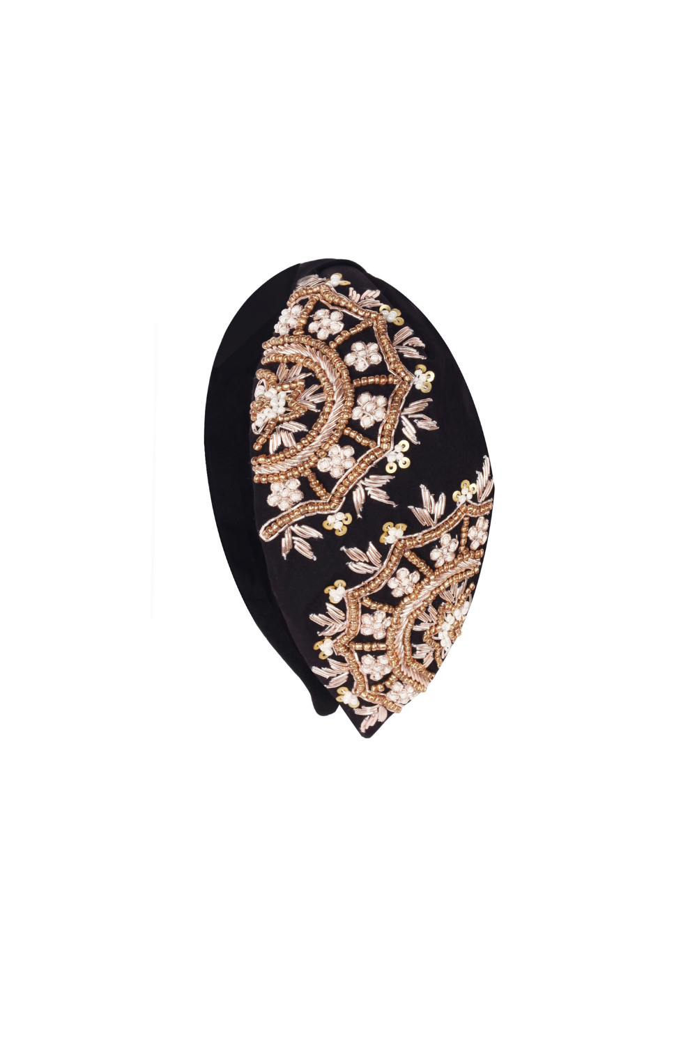 Maisha's-Dolce İpek Kumaş Üzerine Özel Tasarım İşlemeli Taç-Saç Aksesuarı-1-Milagron.com