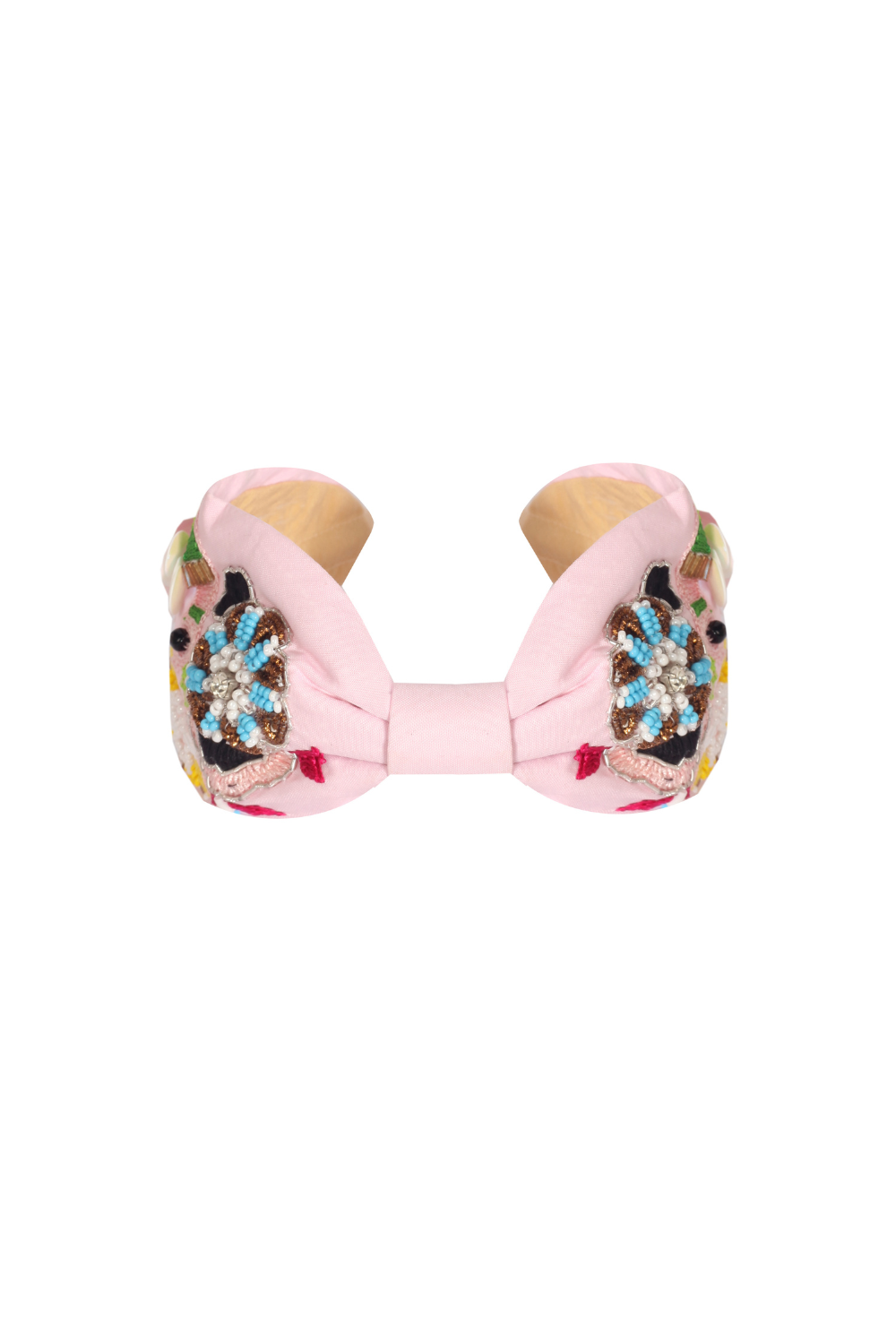 Maisha's-Paon İpek Kumaş Üzerine Özel Tasarım İşlemeli Taç-Saç Aksesuarı-2-Milagron.com