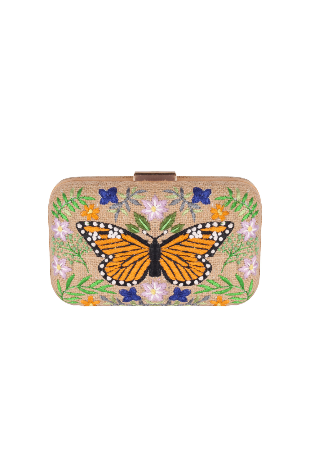Maisha's-Papillon İşlemeli Özel Tasarım Clutch Çanta-El Çantası-1-Milagron.com