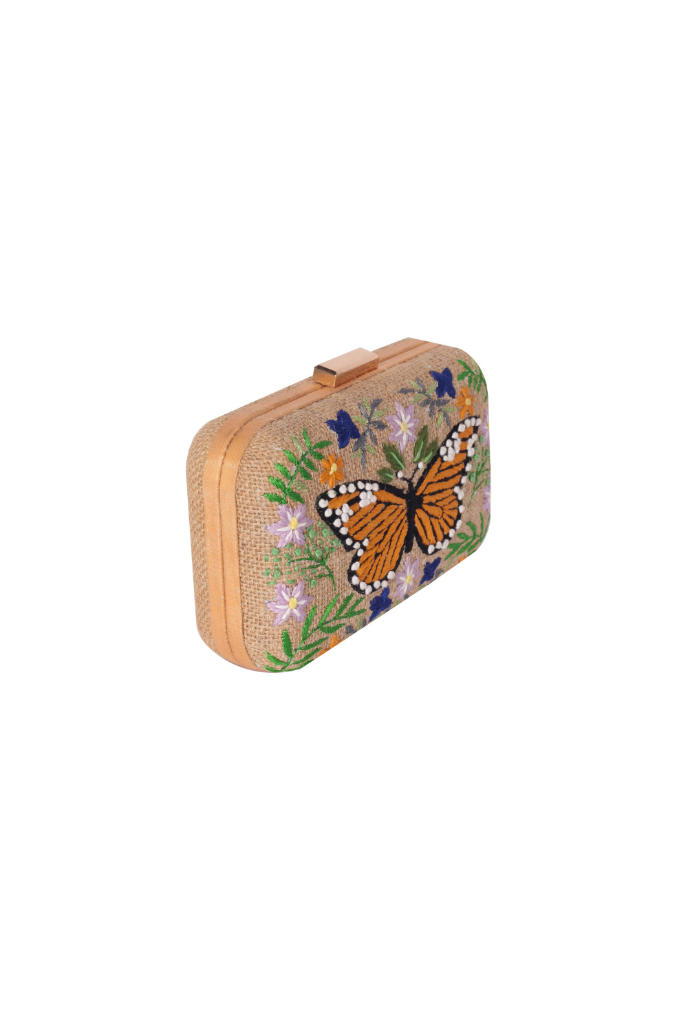 Maisha's-Papillon İşlemeli Özel Tasarım Clutch Çanta-El Çantası-2-Milagron.com