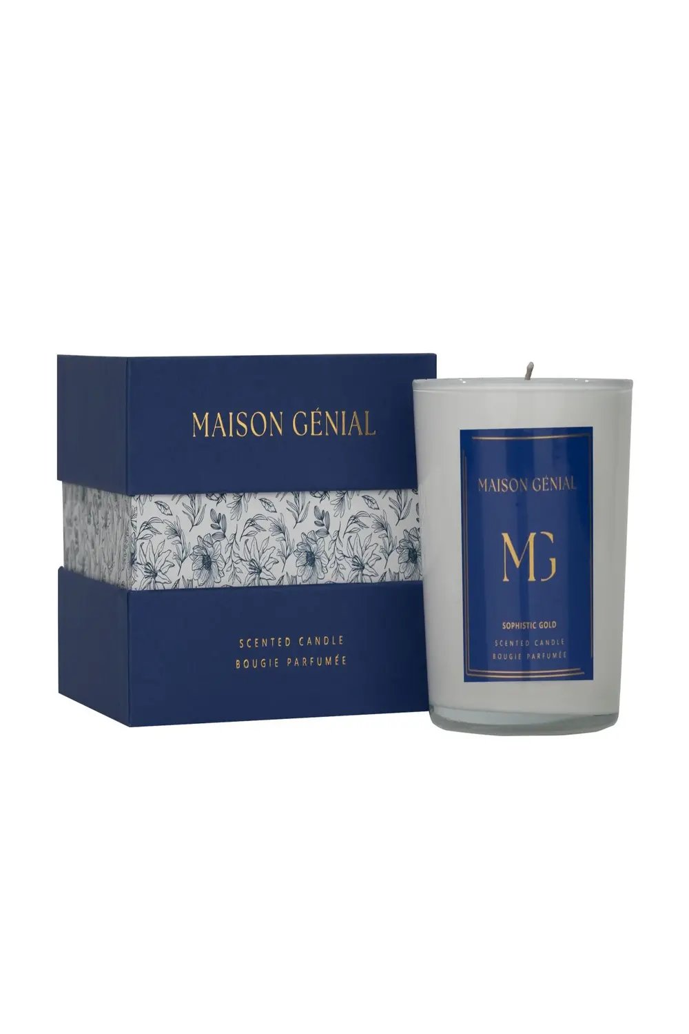 Maison Genial-Maison Genial Luxury Sophistic Gold Mavi Mum Büyük Boy 290g-Mum-1-Milagron.com