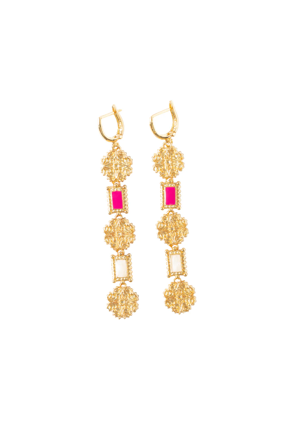 Maison Lygos-Galla Placidia Dikdörtgen Küpe-Küpe-1-Milagron.com