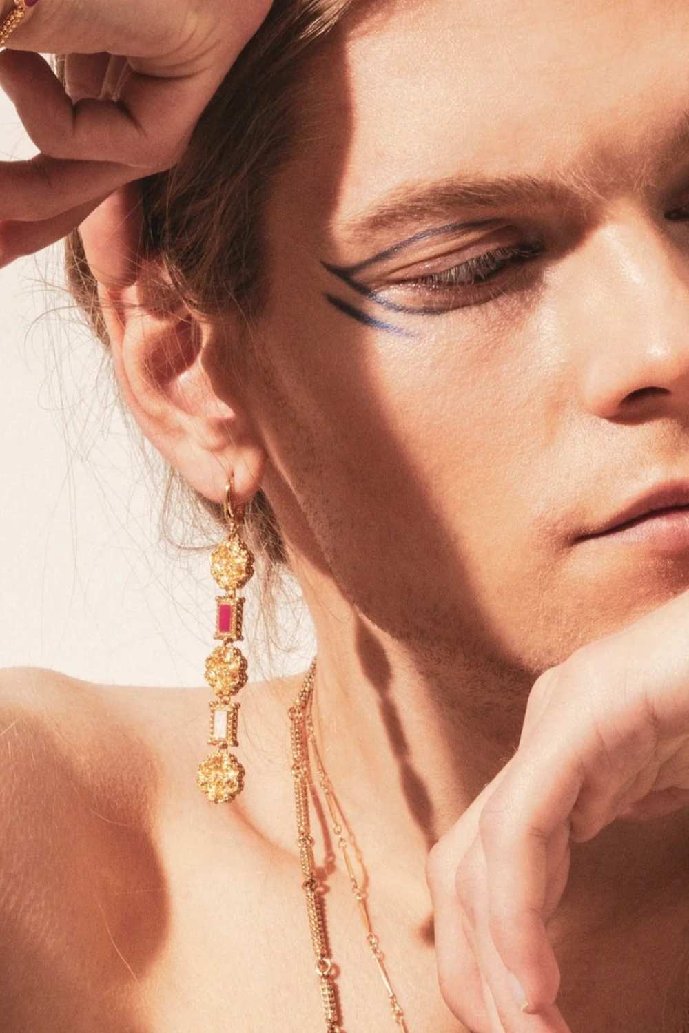 Maison Lygos-Galla Placidia Dikdörtgen Küpe-Küpe-3-Milagron.com