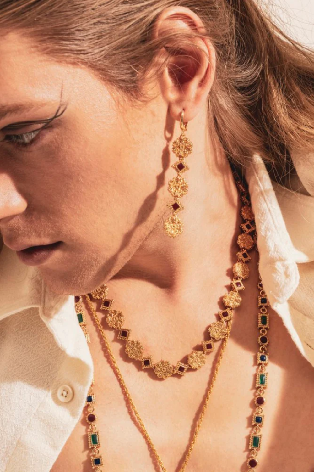 Maison Lygos-Galla Placidia Kare Küpe-Küpe-3-Milagron.com