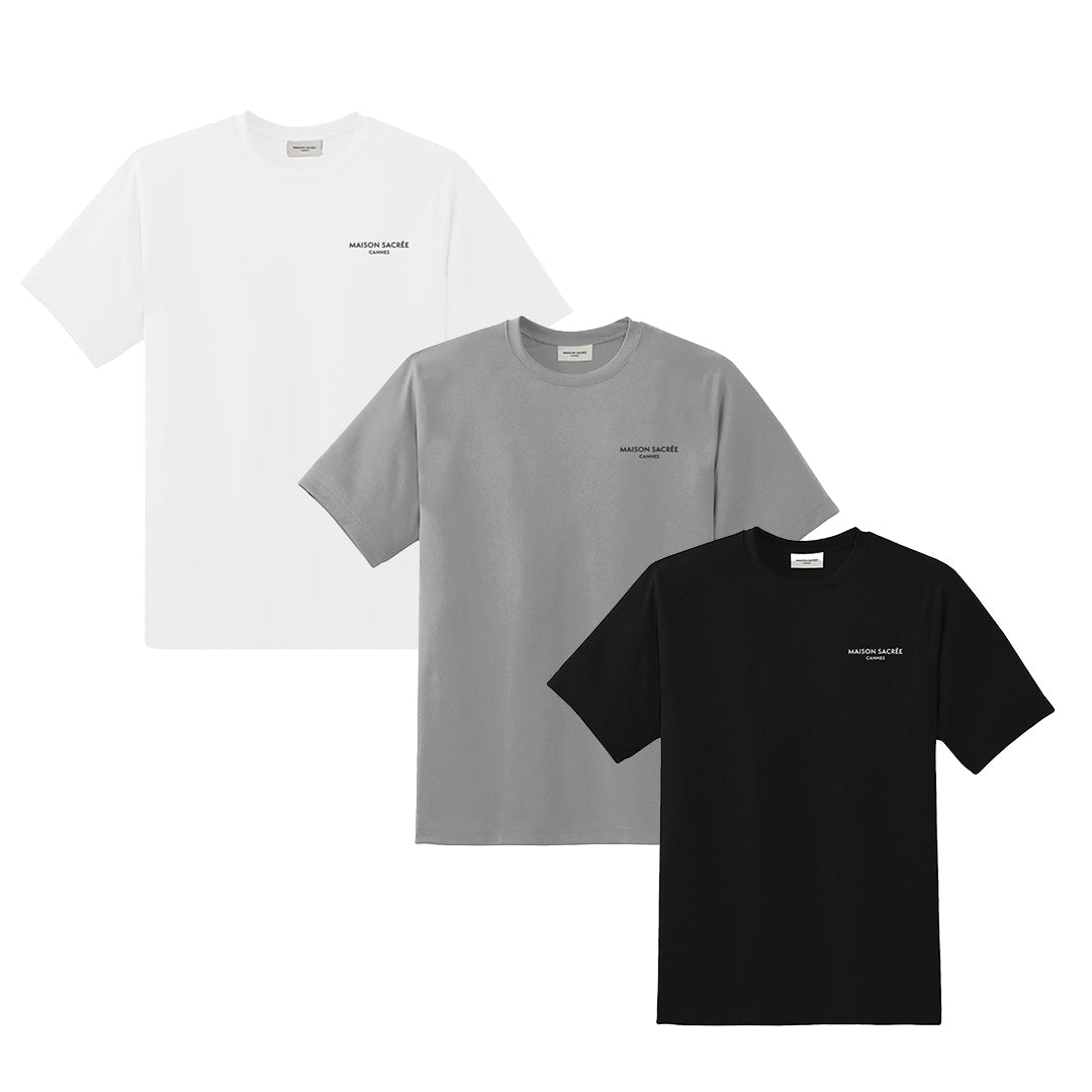 Maison Sacrée-Basic T Shirt Collection Three Pack-T-Shirts-1-Milagron.com