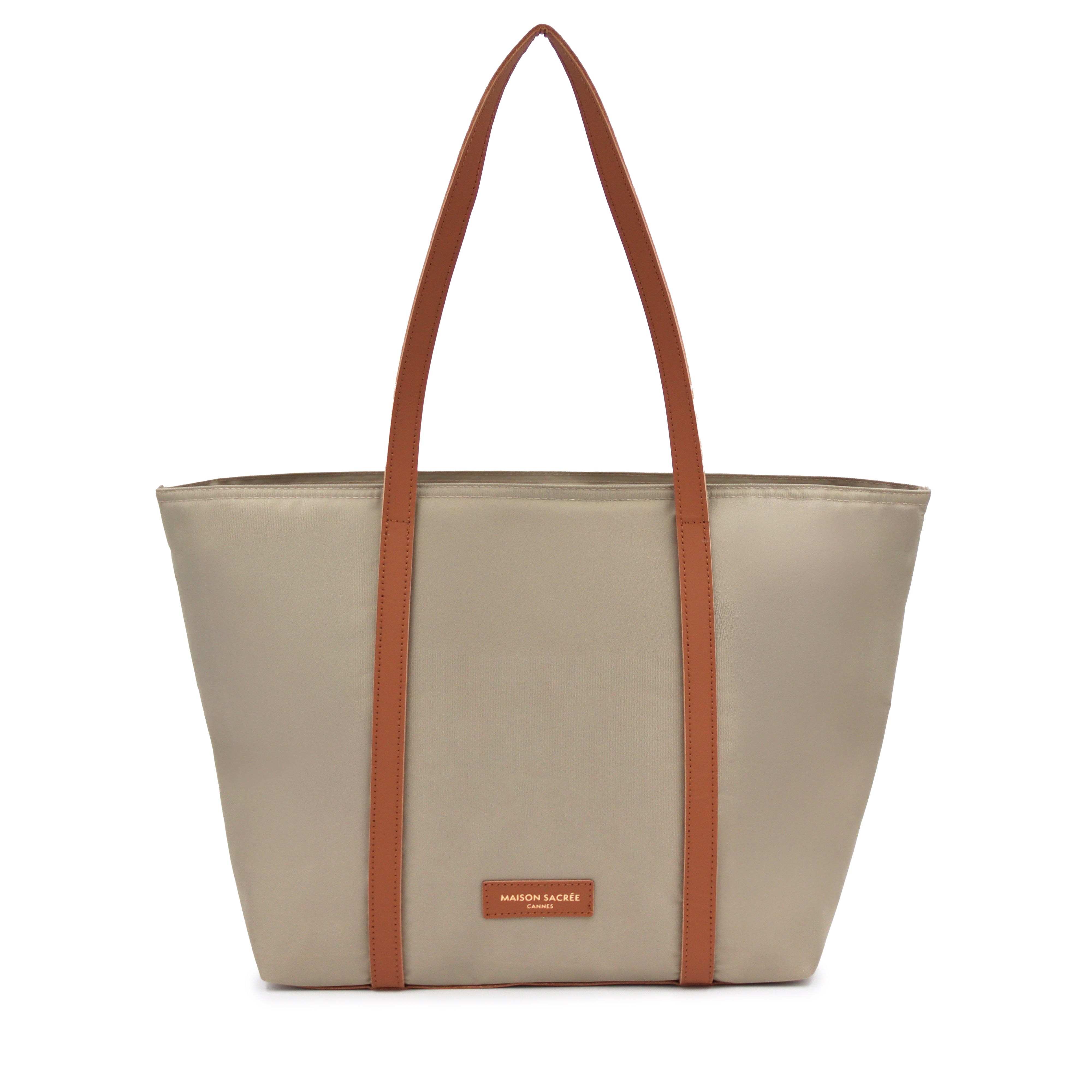 Maison Sacrée-Croisette Urban Beige Large Shoulder Bag-Omuz Çantası-1-Milagron.com
