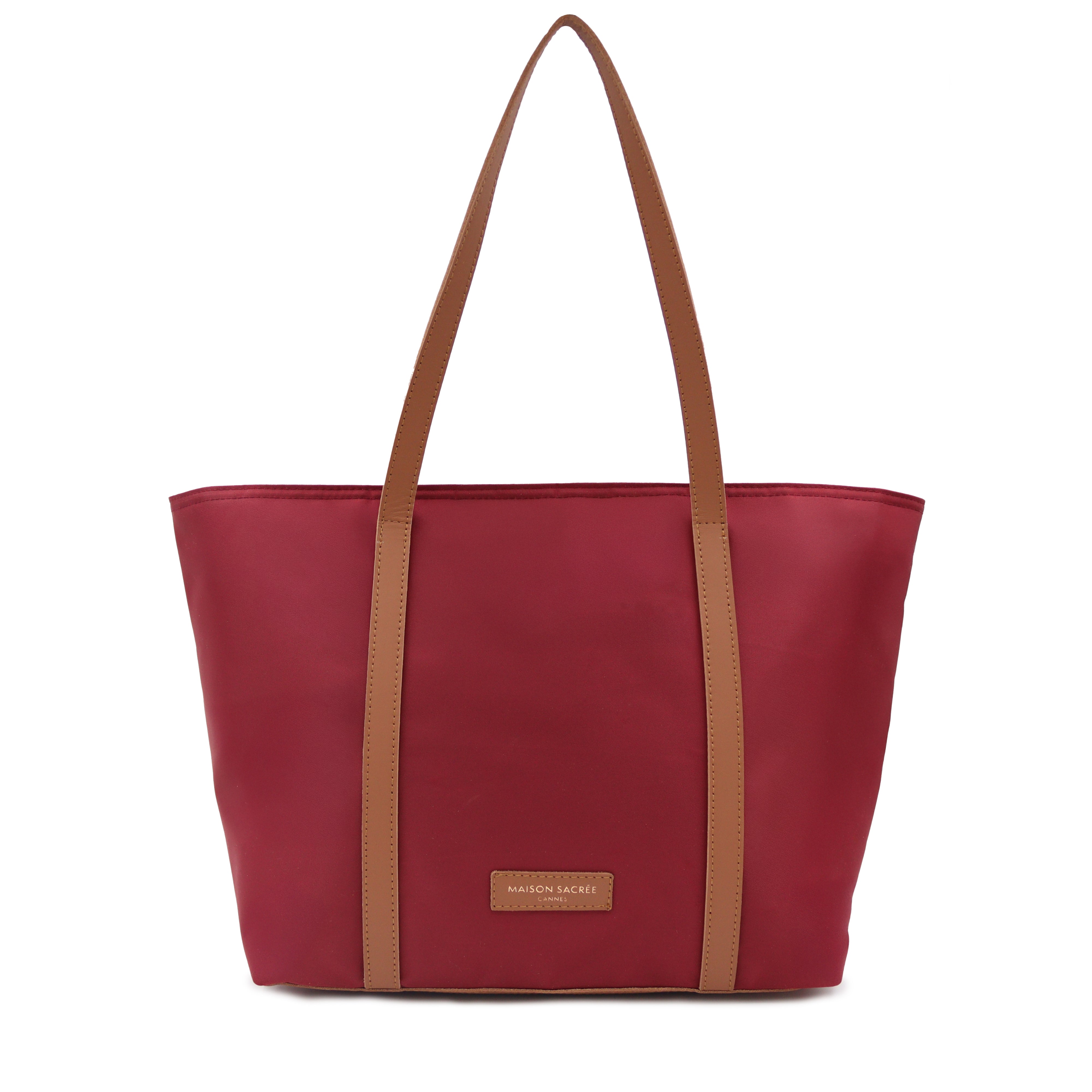 Maison Sacrée-Croisette Urban Burgundy Large Shoulder Bag-Handbag-1-Milagron.com