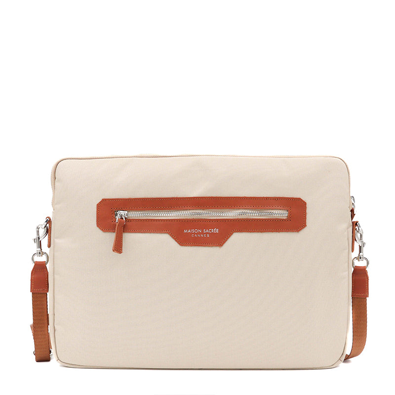 Maison Sacrée-Eze Beige 15" 16" Laptop Sleeve-Laptop & Evrak Çantası-1-Milagron.com