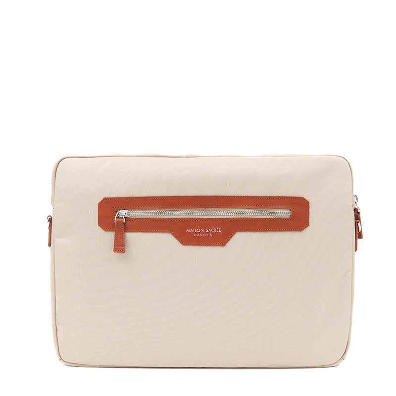 Maison Sacrée-Eze Beige 15" 16" Laptop Sleeve-Laptop & Evrak Çantası-4-Milagron.com
