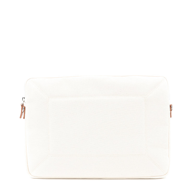 Maison Sacrée-Eze Beige Canvas 15" 16" Laptop Sleeve-Laptop & Evrak Çantası-2-Milagron.com