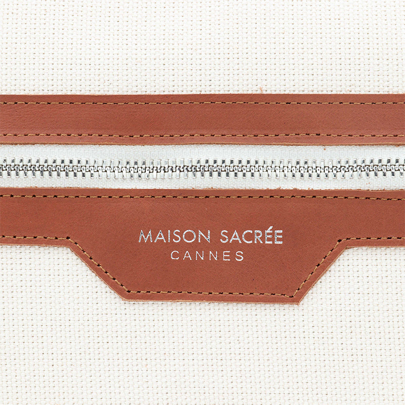 Maison Sacrée-Eze Beige Canvas 15" 16" Laptop Sleeve-Laptop & Evrak Çantası-6-Milagron.com