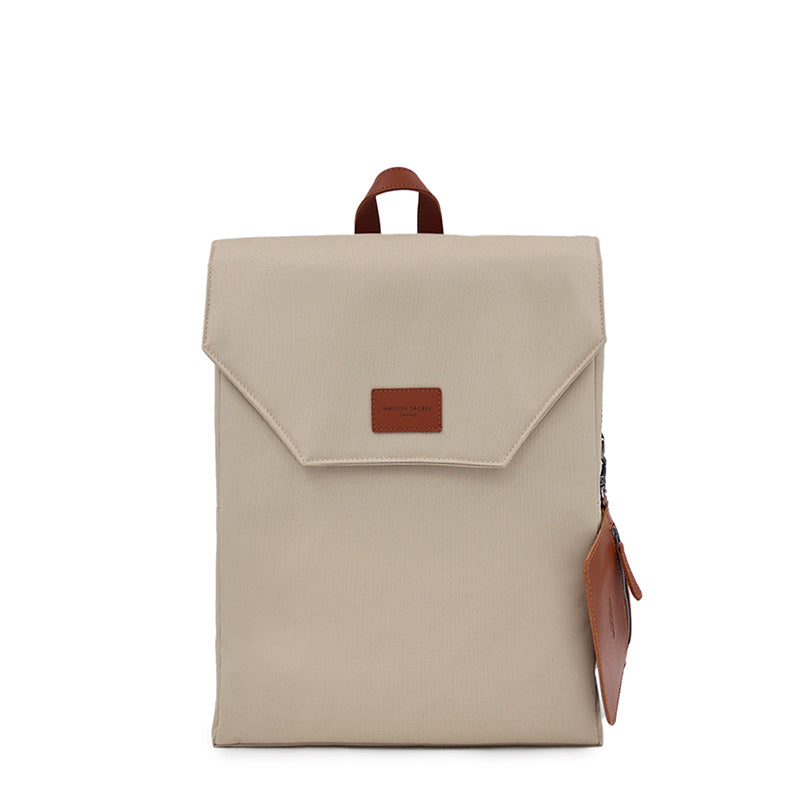 Maison Sacrée-Ferrat Beige 13'' Backpack-Sırt Çantası-1-Milagron.com