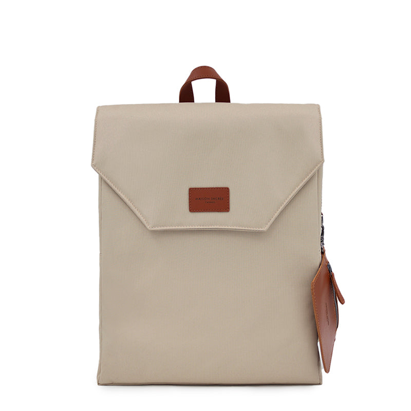 Maison Sacrée-Ferrat Beige 15'' Backpack-Sırt Çantası-1-Milagron.com