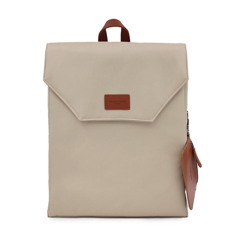Maison Sacrée-Ferrat Beige 17'' Backpack-Sırt Çantası-1-Milagron.com