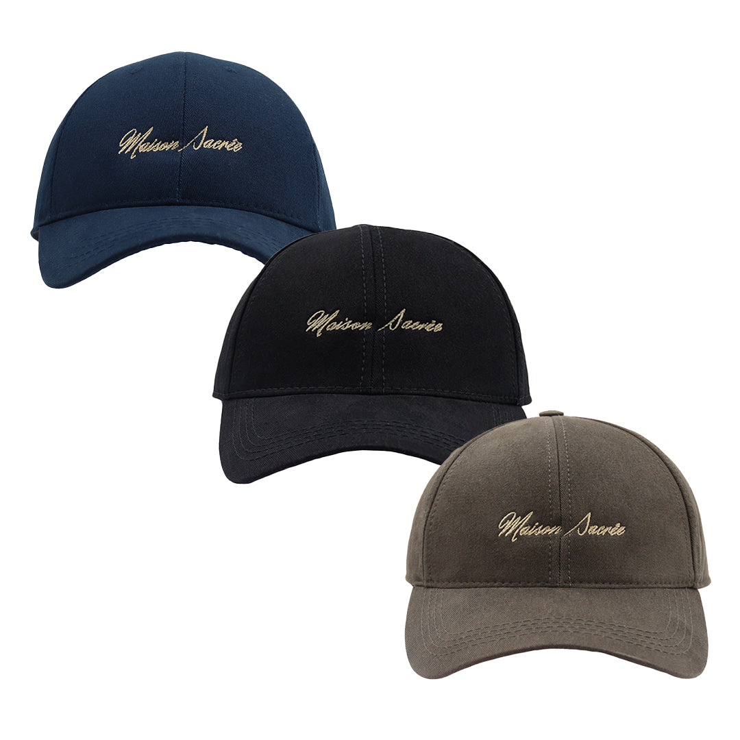 Maison Sacrée-Khaki Navy Blue Black Cap Three Pack-Şapka-1-Milagron.com