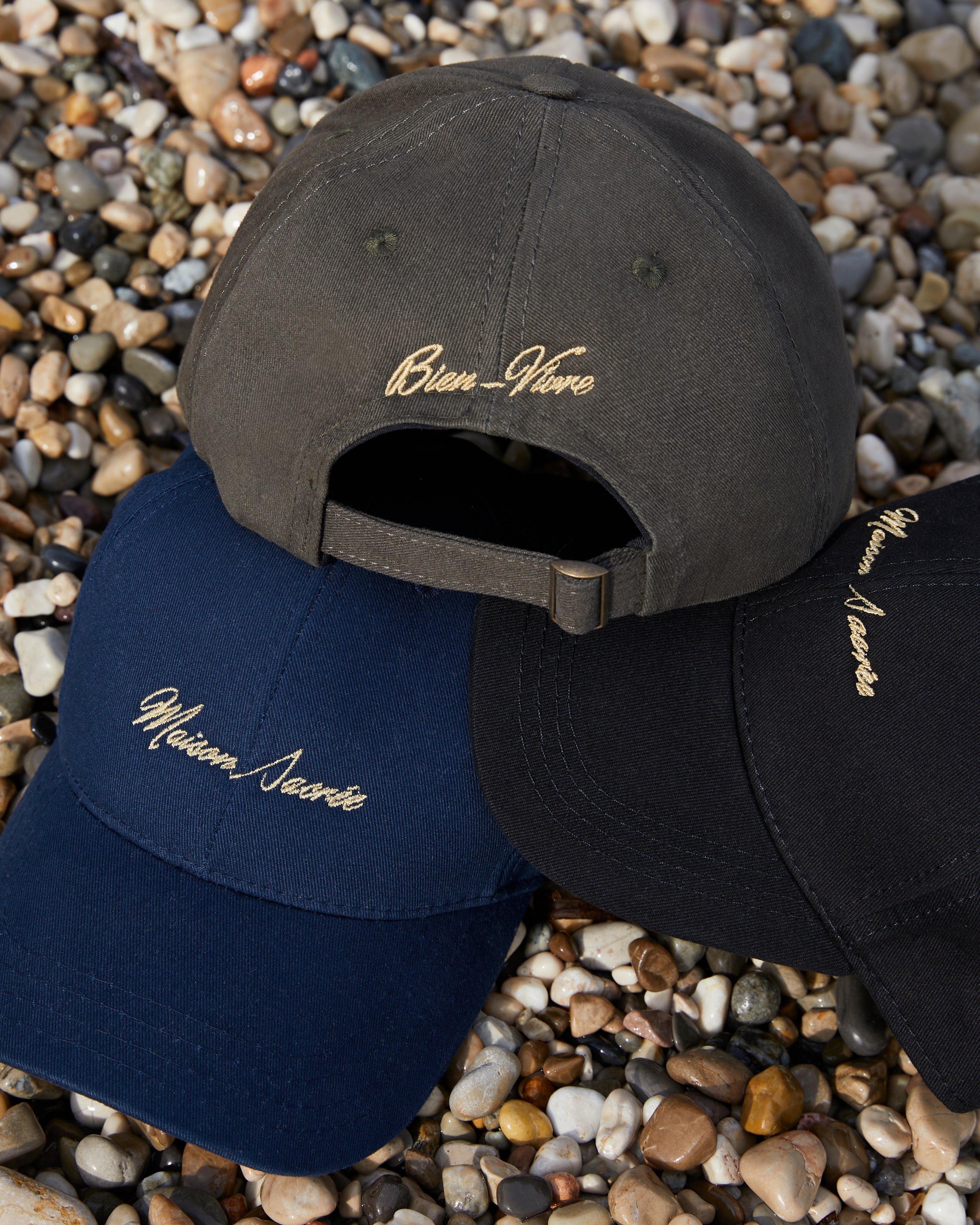 Maison Sacrée-Khaki Navy Blue Black Cap Three Pack-Şapka-2-Milagron.com