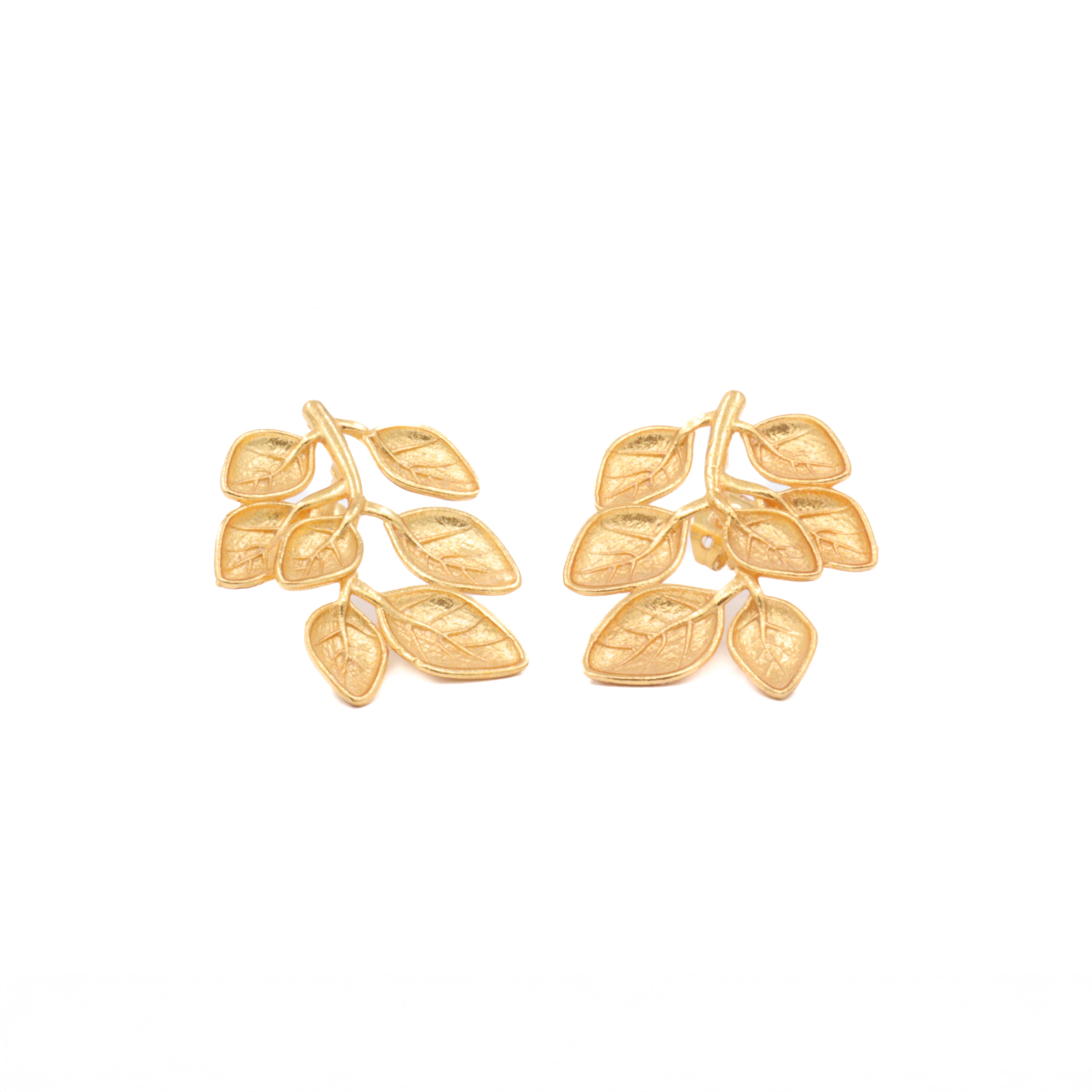 Maison Sacrée-Leaf Earrings-Earrings-1-Milagron.com