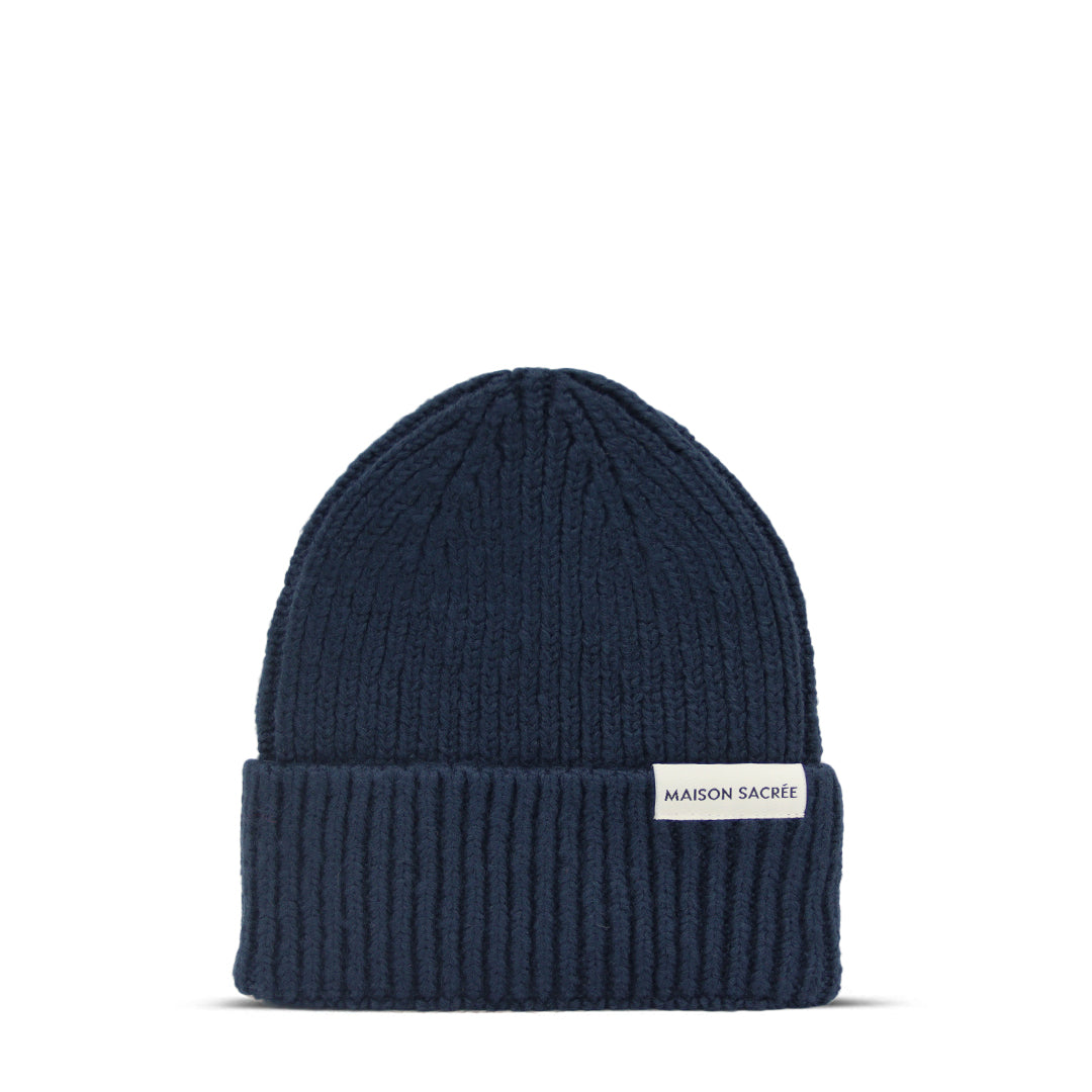 Maison Sacrée-Light Blue White Navy Beanie Three Pack-Bere-2-Milagron.com