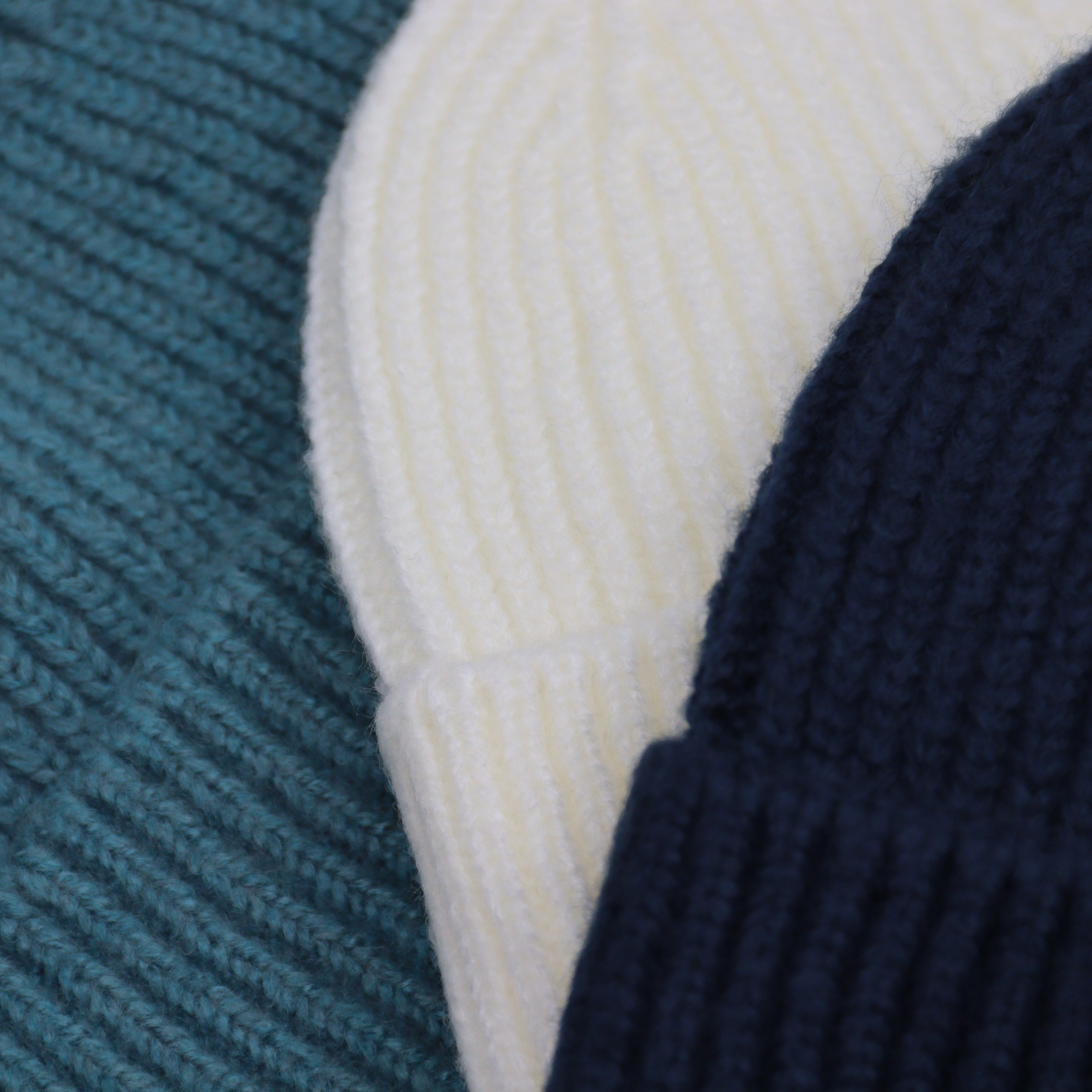 Maison Sacrée-Light Blue White Navy Beanie Three Pack-Bere-5-Milagron.com