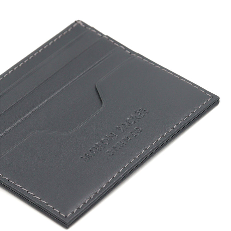 Maison Sacrée-Maison Sacrée Grey Card Holder-Cüzdan & Kartlık-2-Milagron.com