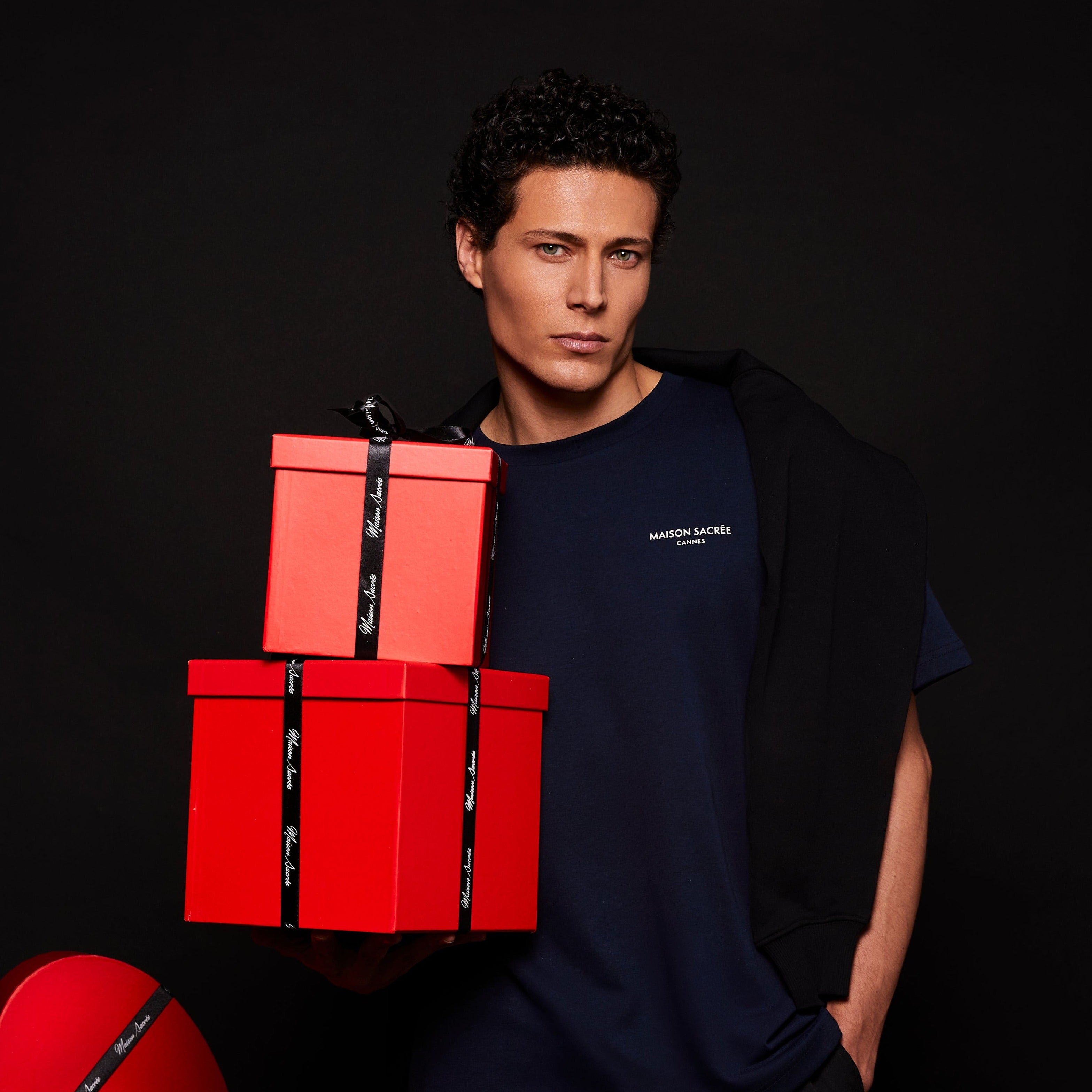 Maison Sacrée-Maison Sacrée Navy Blue Basic T Shirt-T-Shirts-2-Milagron.com