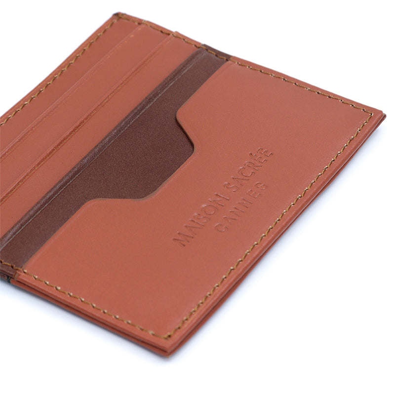 Maison Sacrée-Maison Sacrée Tan Card Holder-Cüzdan & Kartlık-2-Milagron.com