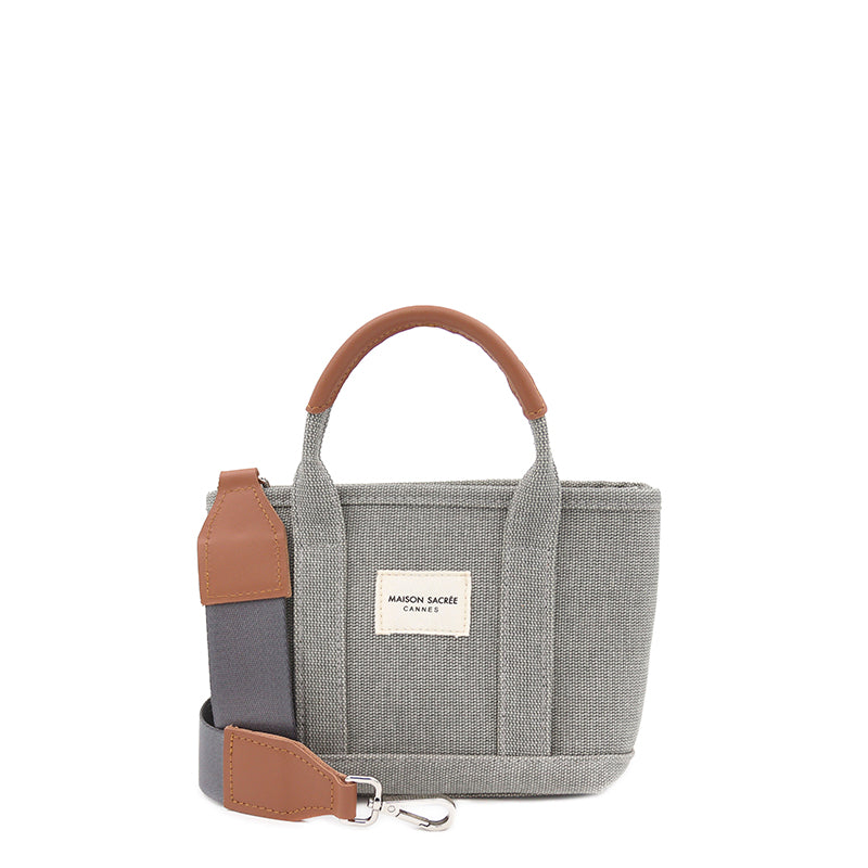Maison Sacrée-Miramar Grey Extra Mini Shoulder Bag-Omuz Çantası-1-Milagron.com