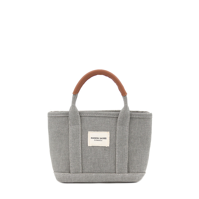 Maison Sacrée-Miramar Grey Extra Mini Shoulder Bag-Omuz Çantası-2-Milagron.com