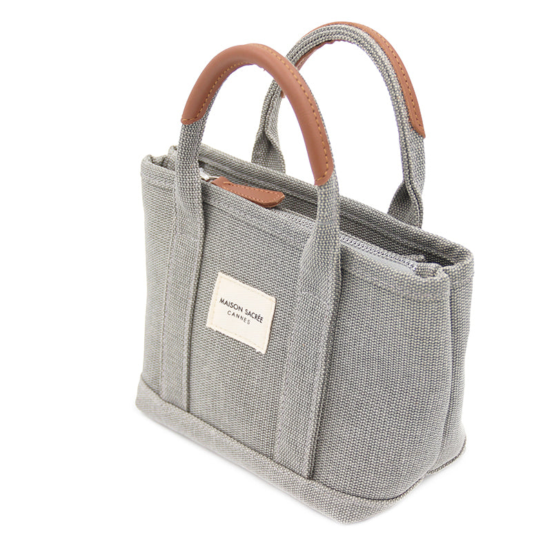 Maison Sacrée-Miramar Grey Extra Mini Shoulder Bag-Omuz Çantası-5-Milagron.com