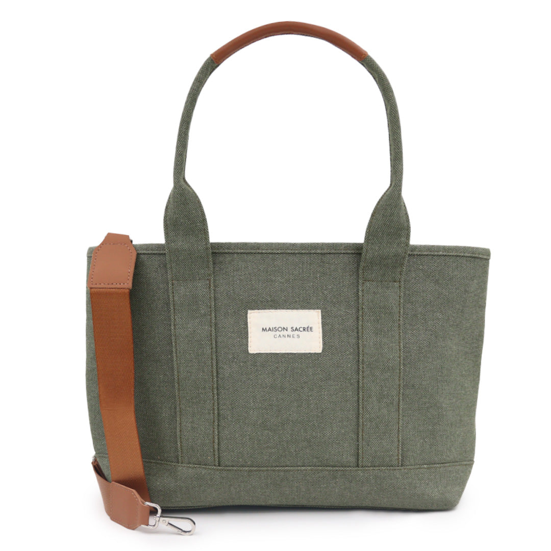 Maison Sacrée-Miramar Khaki Large Shoulder Bag-Omuz Çantası-1-Milagron.com